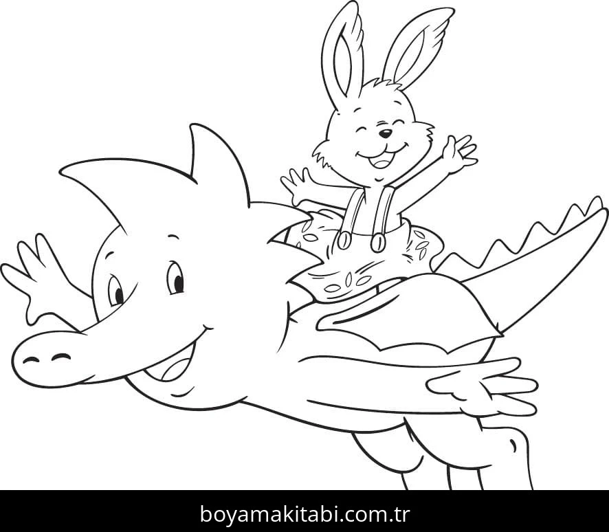 Tabaluga boyama sayfası #3 – günlük etkinlik önerisi, kolay boyama