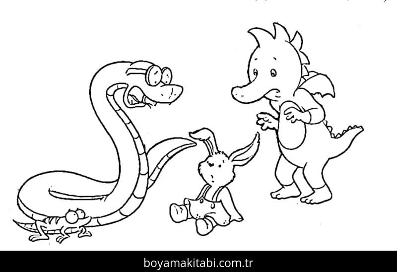 Tabaluga boyama sayfası #22 – sanatsal çalışma, aile ile vakit geçirme