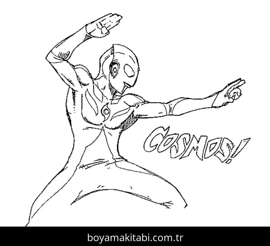 Ultraman boyama sayfası #55 – dikkat ve odaklanma geliştirir, A4 baskıya uygun
