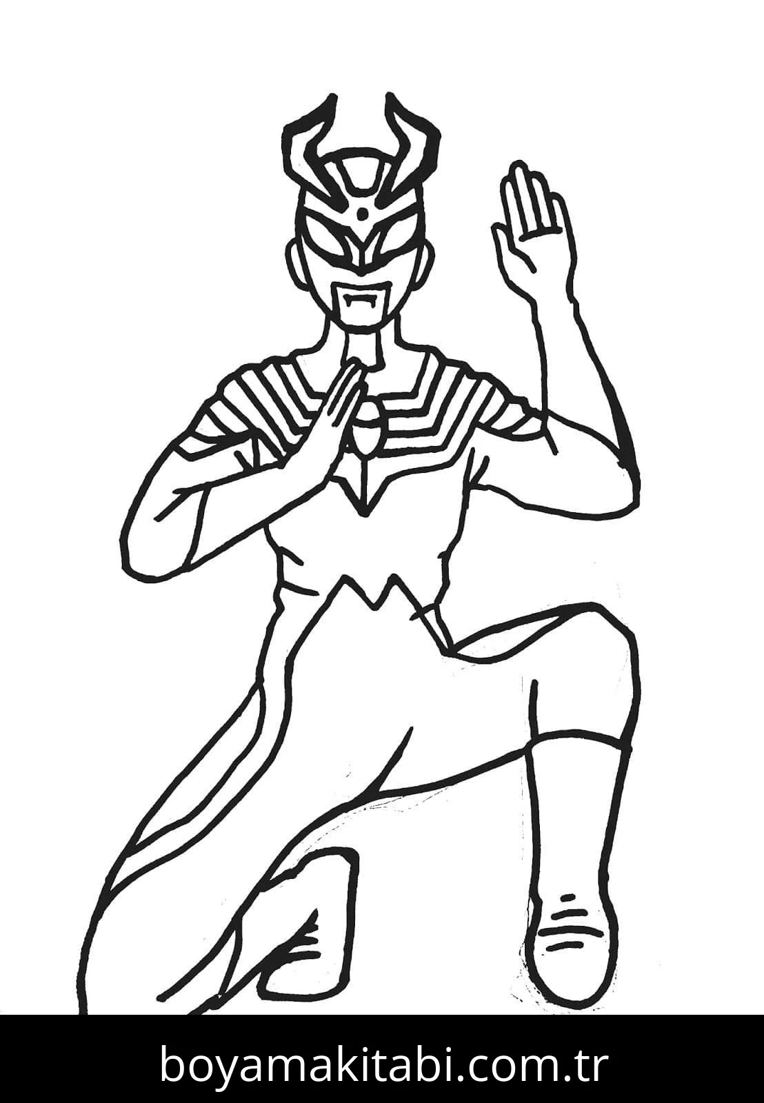 Ultraman boyama sayfası #58 – renk bilgisini öğretir, günlük etkinlik önerisi