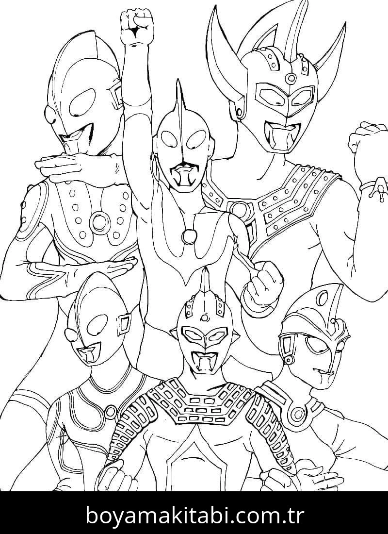 Ultraman boyama sayfası #95 – dikkat ve odaklanma geliştirir, A4 baskıya uygun