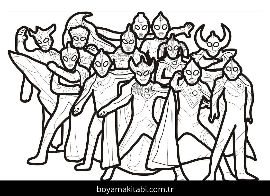 Ultraman boyama sayfası #96 – motor becerileri destekler, mürekkep tasarrufu sağlar