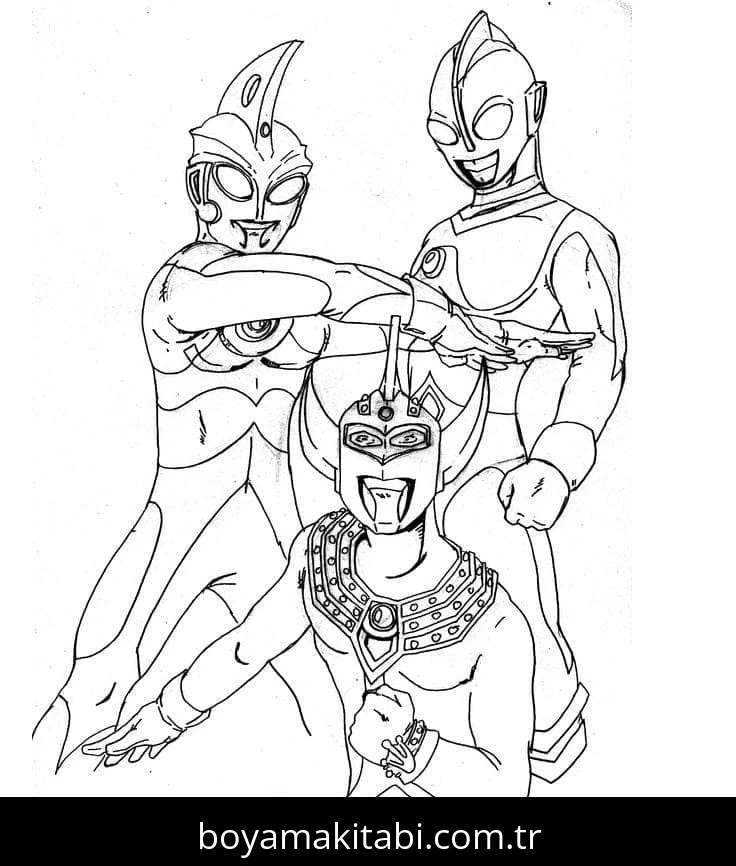Ultraman boyama sayfası #98 – renk bilgisini öğretir, günlük etkinlik önerisi