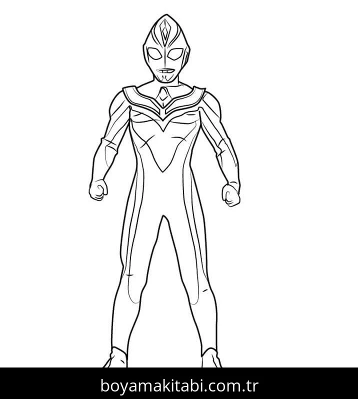 Ultraman boyama sayfası – basit çizim, kolay boyama