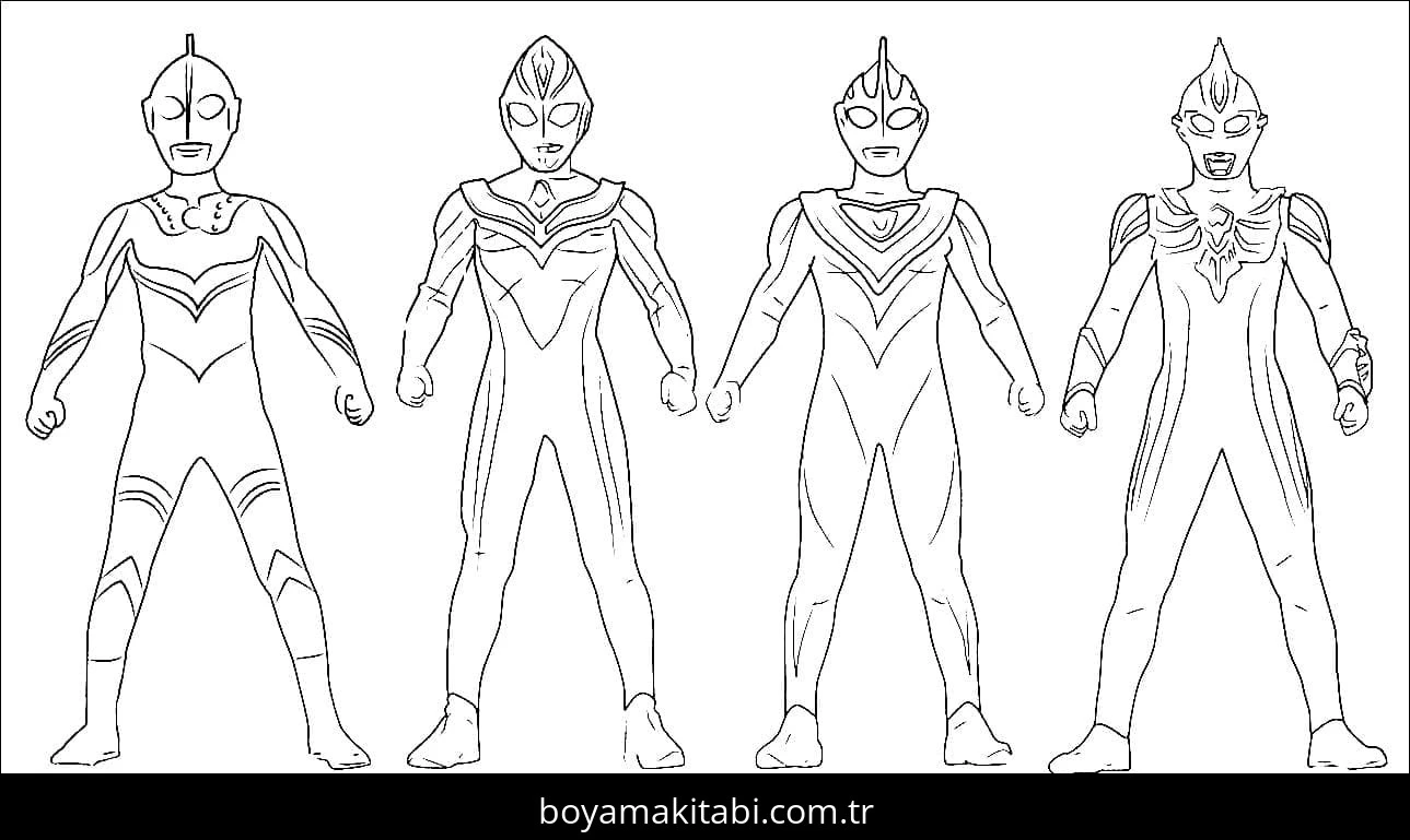 Ultraman boyama sayfası – boyama çalışması, yaratıcılığı geliştirir