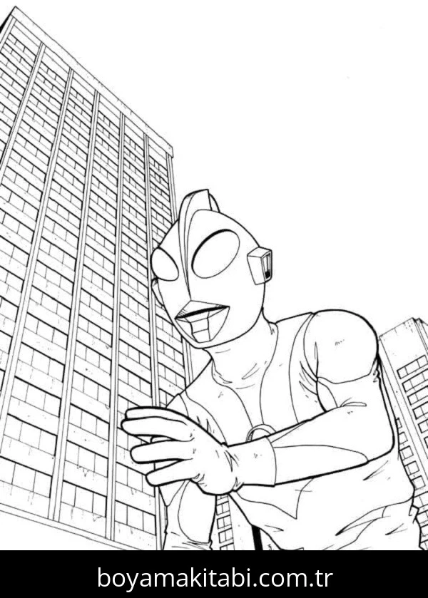Ultraman boyama sayfası – çizgi film temalı, basit çizim