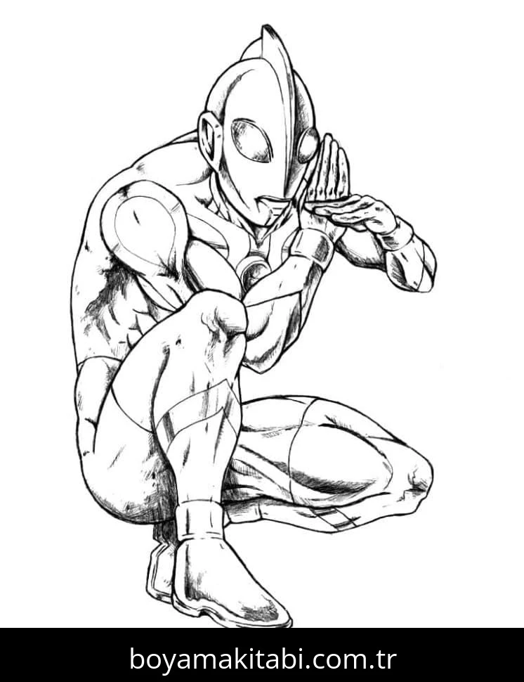 Ultraman boyama sayfası – el becerilerini geliştirir, boyama çalışması