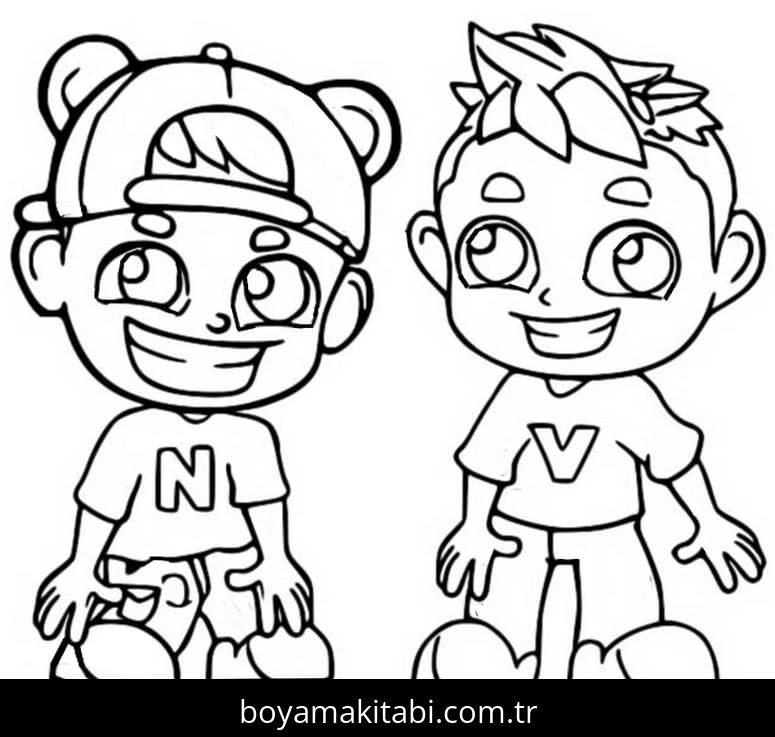 Vlad ve Niki boyama sayfası – yaratıcılık, eğlenceli etkinlik