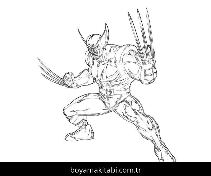 Wolverine boyama sayfası – çocuklar için, çizgi film temalı