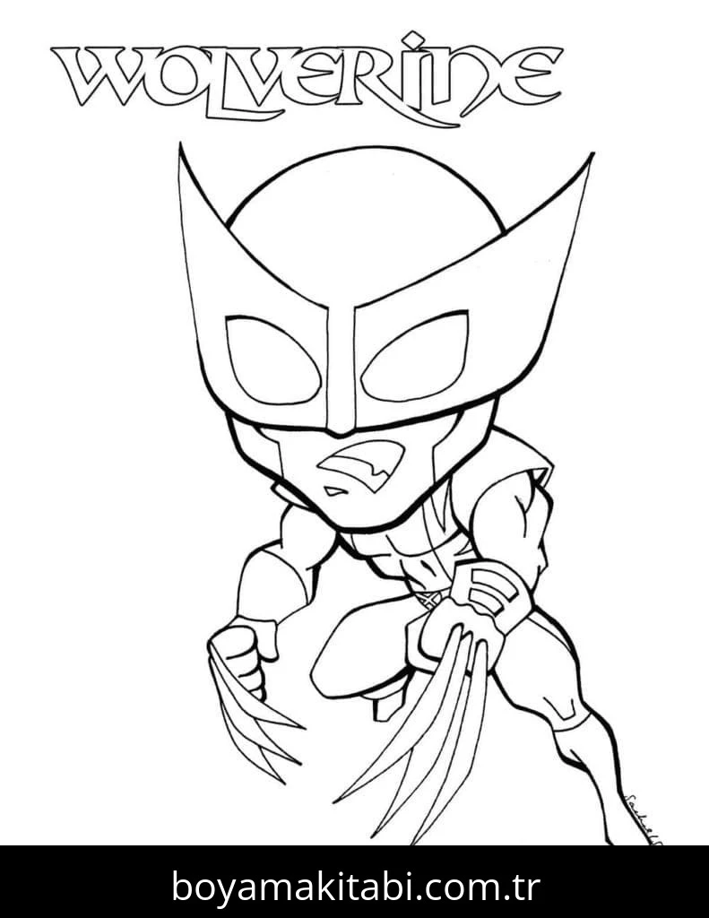 Wolverine boyama sayfası – yaratıcılığı geliştirir, keyifli zaman