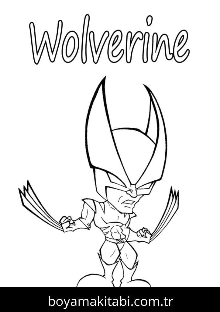 Wolverine boyama sayfası – boyama etkinliği, çocuk aktivitesi