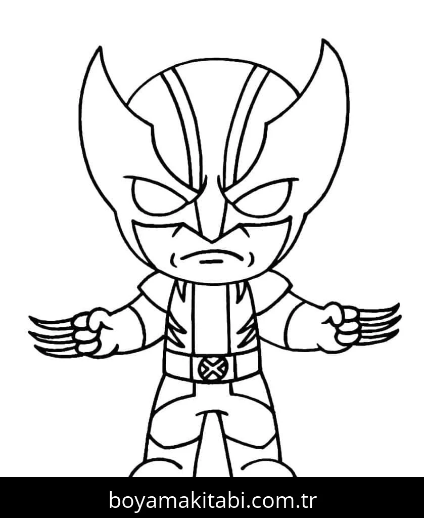 Wolverine boyama sayfası – el becerilerini geliştirir, boyama çalışması