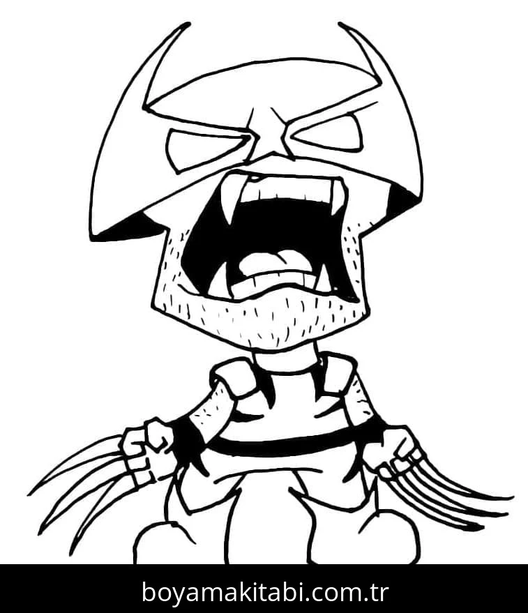 Wolverine boyama sayfası – sanatsal çalışma, çocuklar için