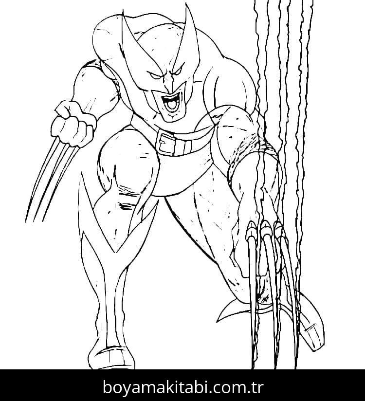 Wolverine boyama sayfası – boyama çalışması, yaratıcılığı geliştirir