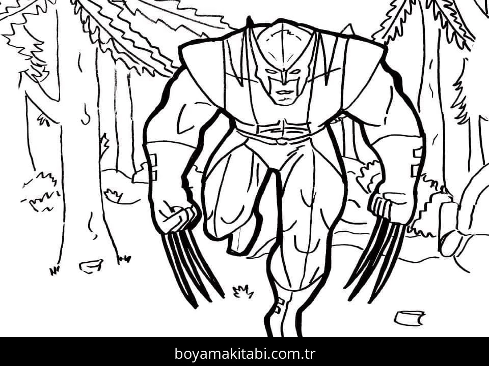 Wolverine boyama sayfası – boyama etkinliği, çocuk aktivitesi