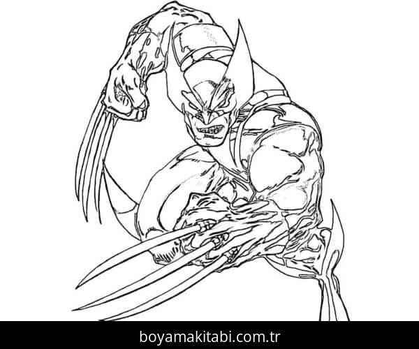 Wolverine boyama sayfası – eğitici aktivite, yaratıcılık