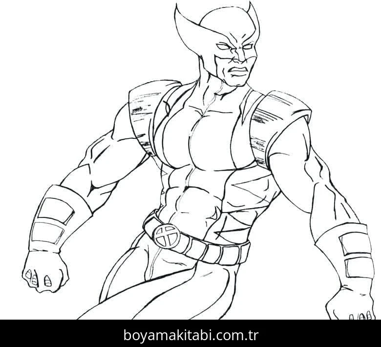 Wolverine boyama sayfası – el becerilerini geliştirir, boyama çalışması