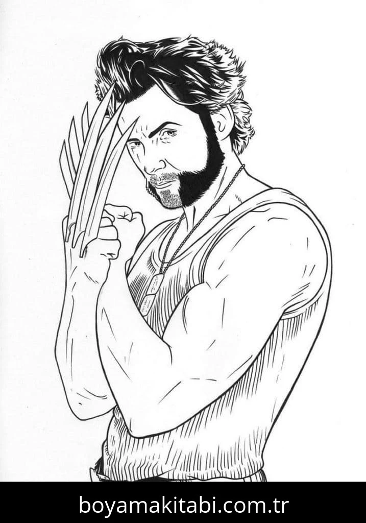 Wolverine boyama sayfası – keyifli zaman, renkli çizimler
