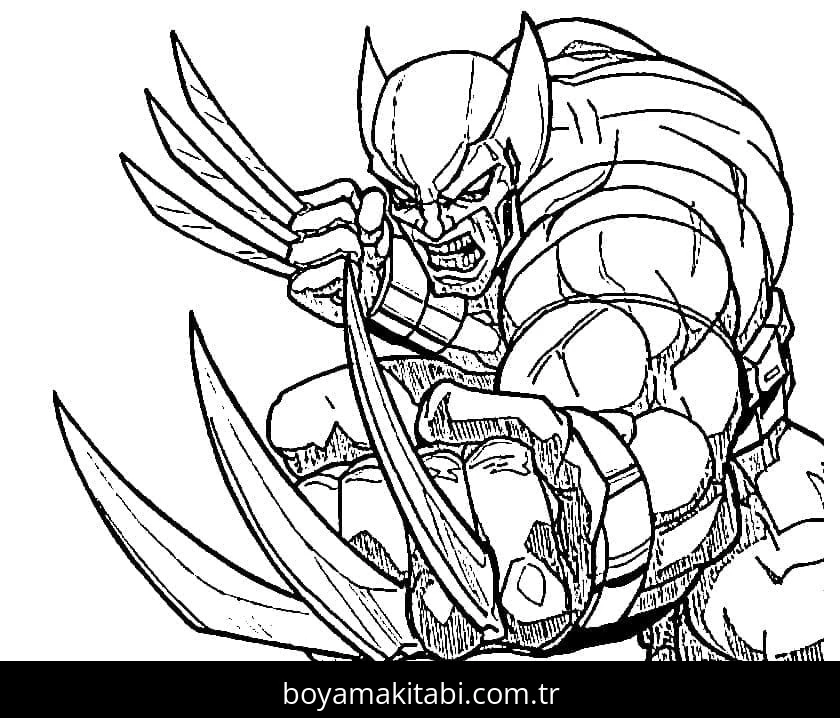 Wolverine boyama sayfası – yaratıcılık, eğlenceli etkinlik