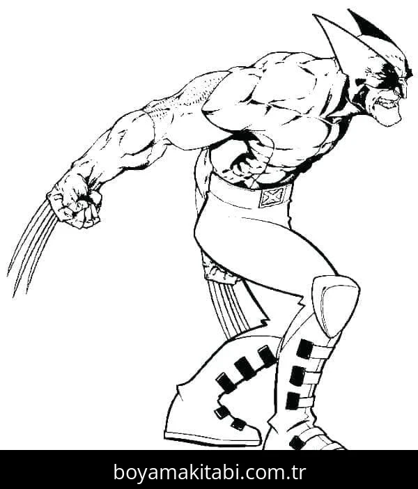Wolverine boyama sayfası – boyama çalışması, yaratıcılığı geliştirir