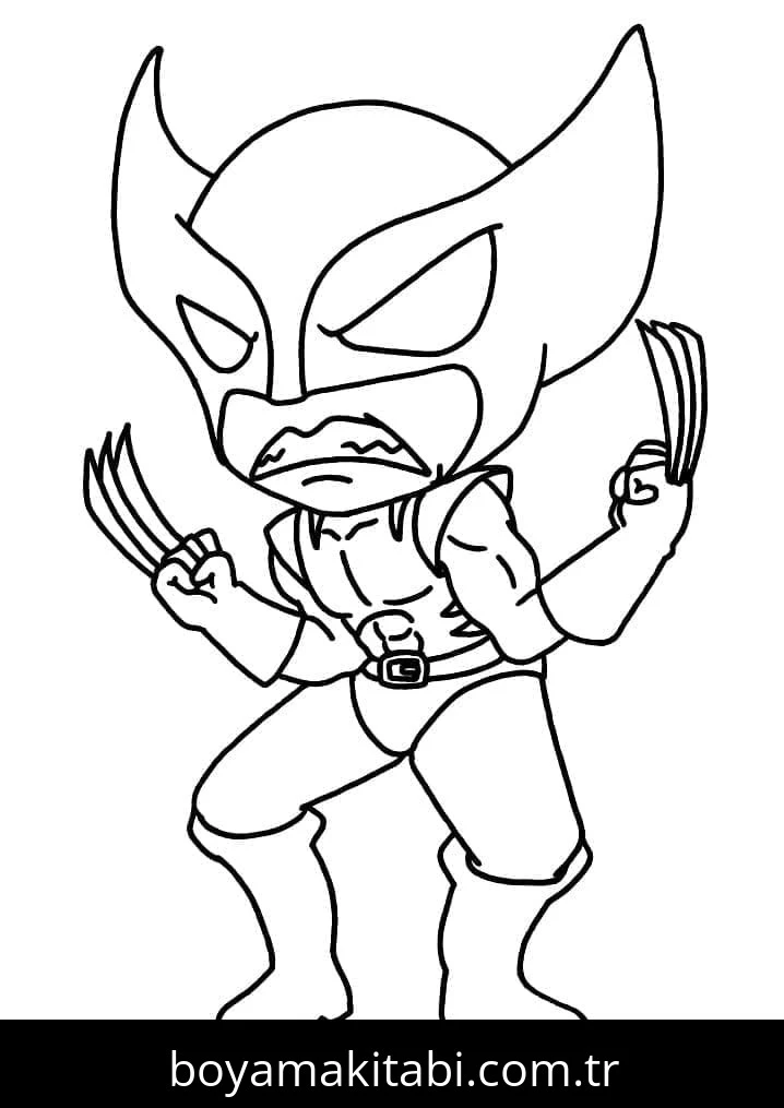 Wolverine boyama sayfası – renkli çizimler, okul öncesi