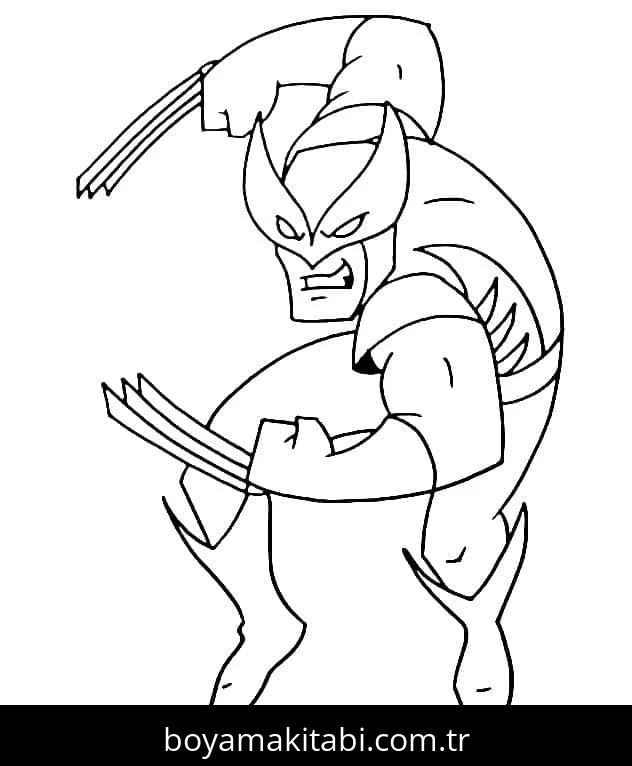 Wolverine boyama sayfası – çocuklar için, çizgi film temalı