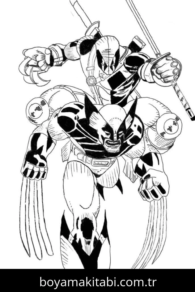 Wolverine boyama sayfası – kolay boyama, eğitici aktivite