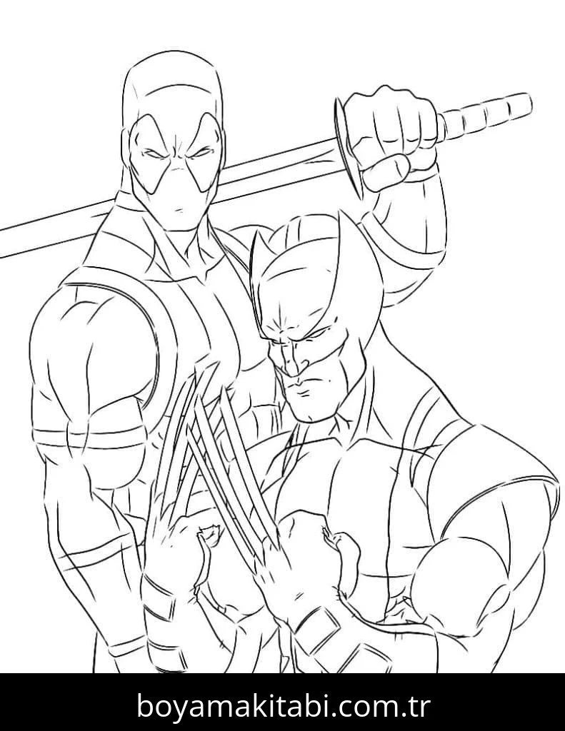 Wolverine boyama sayfası – eğlenceli etkinlik, el becerilerini geliştirir