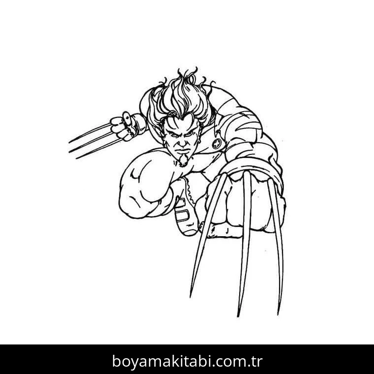 Wolverine boyama sayfası – yaratıcılığı geliştirir, keyifli zaman