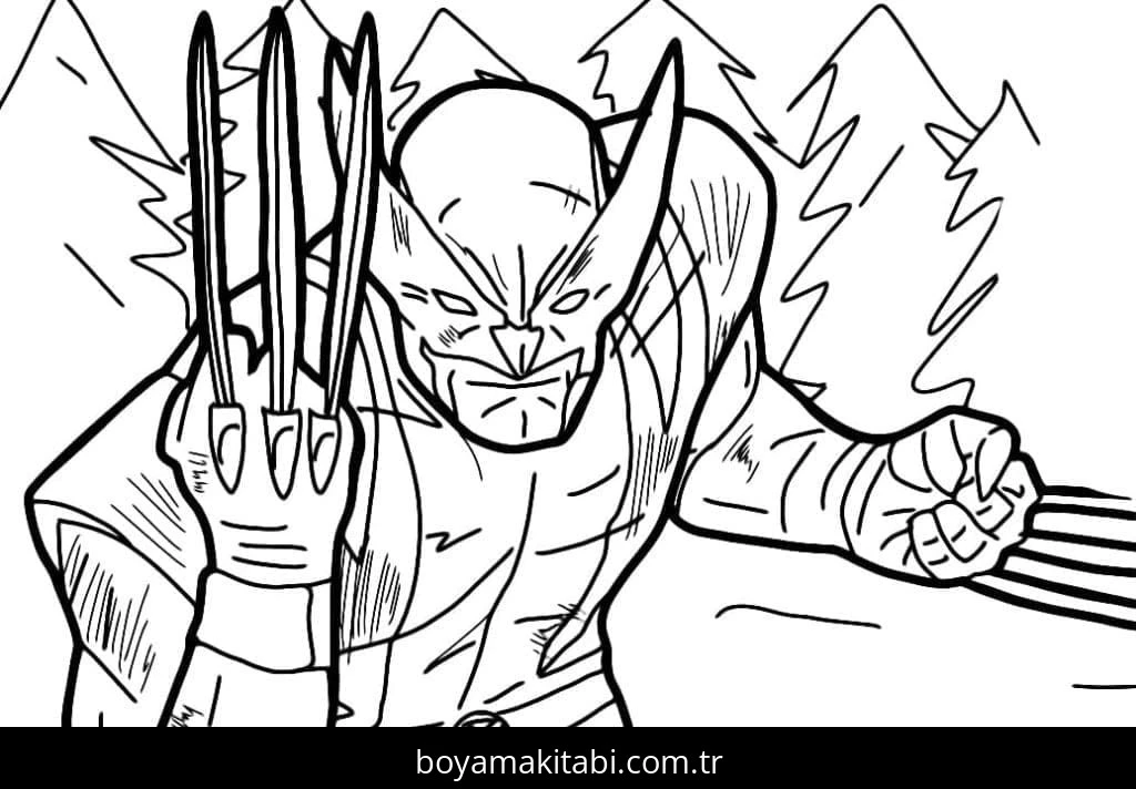 Wolverine boyama sayfası – okul öncesi, evde etkinlik