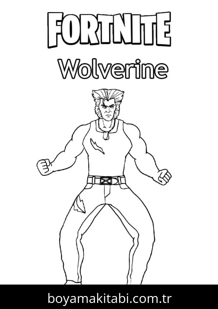 Wolverine boyama sayfası – boyama etkinliği, çocuk aktivitesi