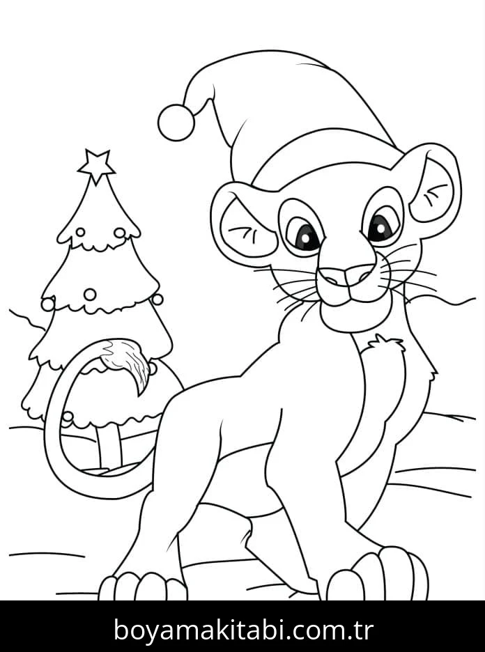 Disney Noel boyama sayfası – basit çizim, kolay boyama