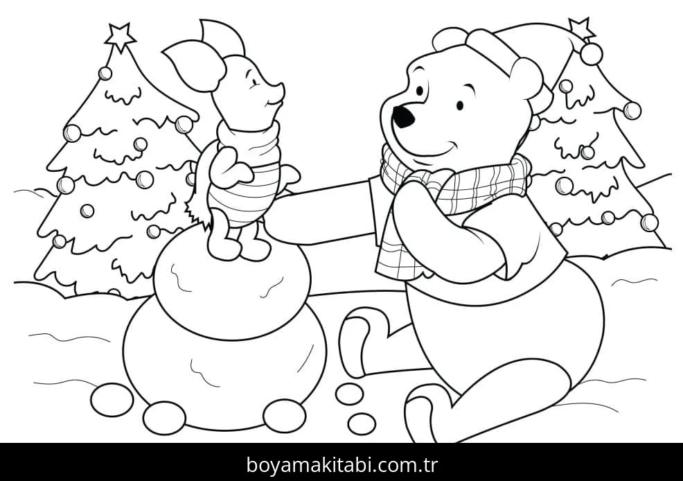 Disney Noel boyama sayfası – boyama çalışması, yaratıcılığı geliştirir