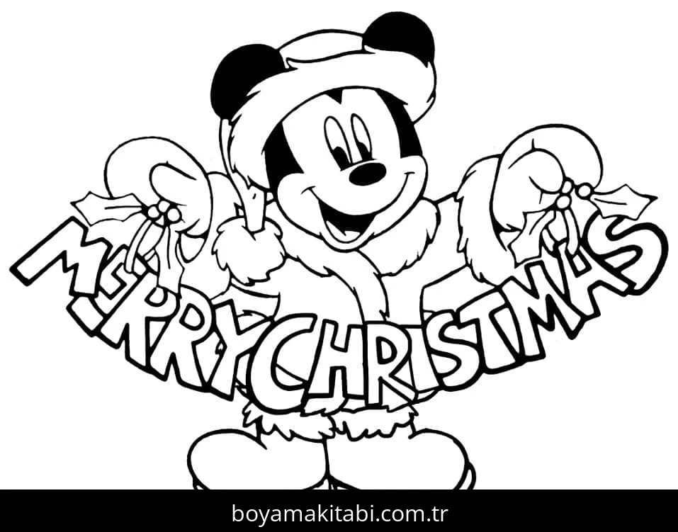 Disney Noel boyama sayfası – PDF indir, sevimli karakter