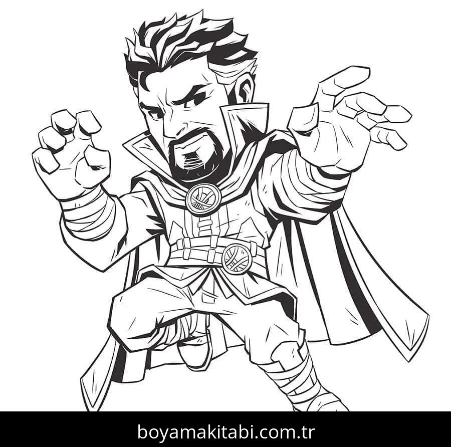 Dr. Strange boyama sayfası – evde etkinlik, ücretsiz yazdır
