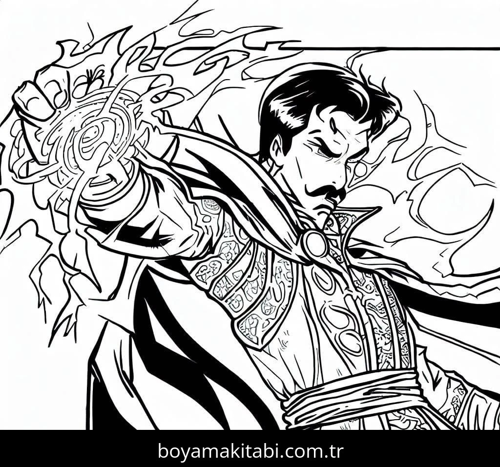 Dr. Strange boyama sayfası – okul öncesi, evde etkinlik