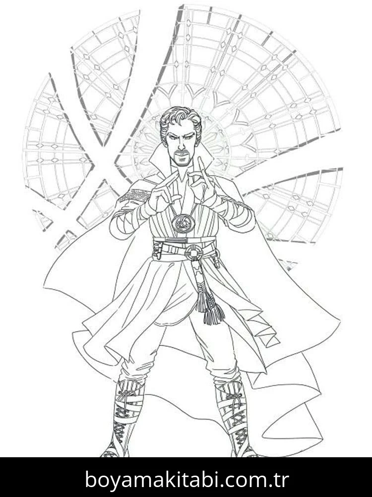 Dr. Strange boyama sayfası – eğitici aktivite, yaratıcılık