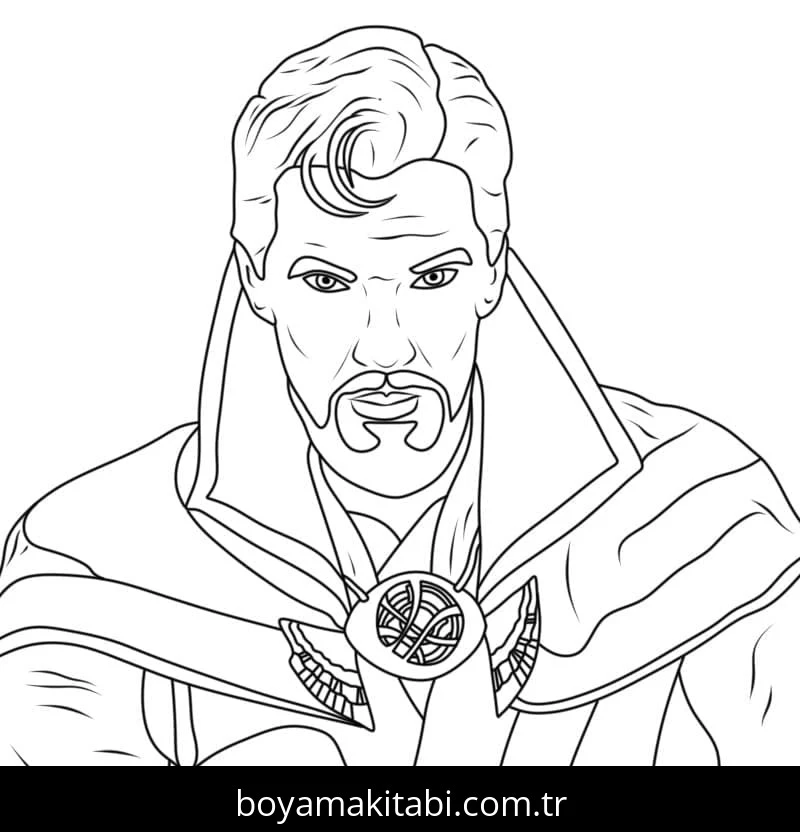 Dr. Strange boyama sayfası – renkli çizimler, okul öncesi