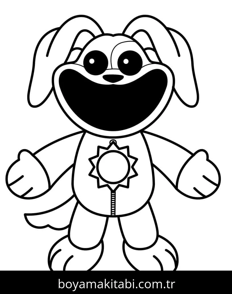 Dogday boyama sayfası – sevimli karakter, sanatsal çalışma