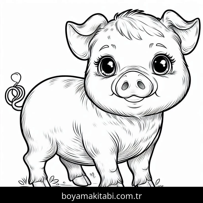Domuz boyama sayfası – yaratıcılığı geliştirir, keyifli zaman