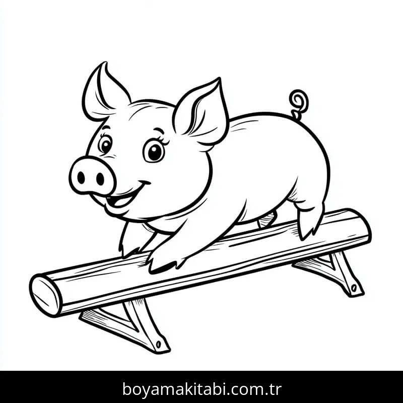 Domuz boyama sayfası – boyama etkinliği, çocuk aktivitesi