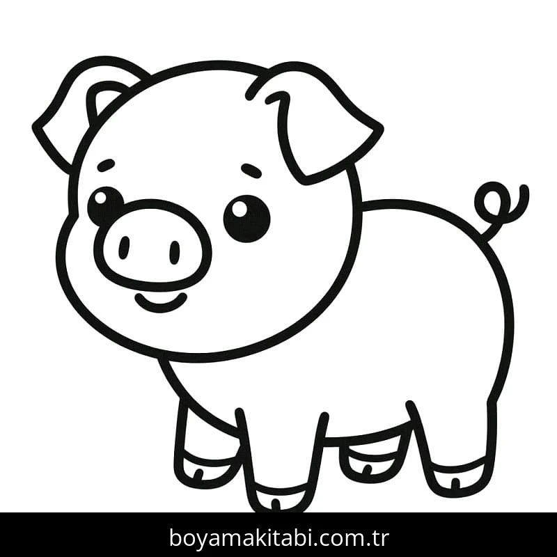 Domuz boyama sayfası – el becerilerini geliştirir, boyama çalışması