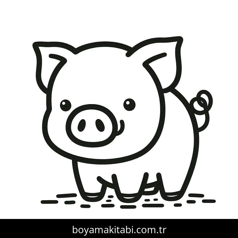 Domuz boyama sayfası – boyama çalışması, yaratıcılığı geliştirir