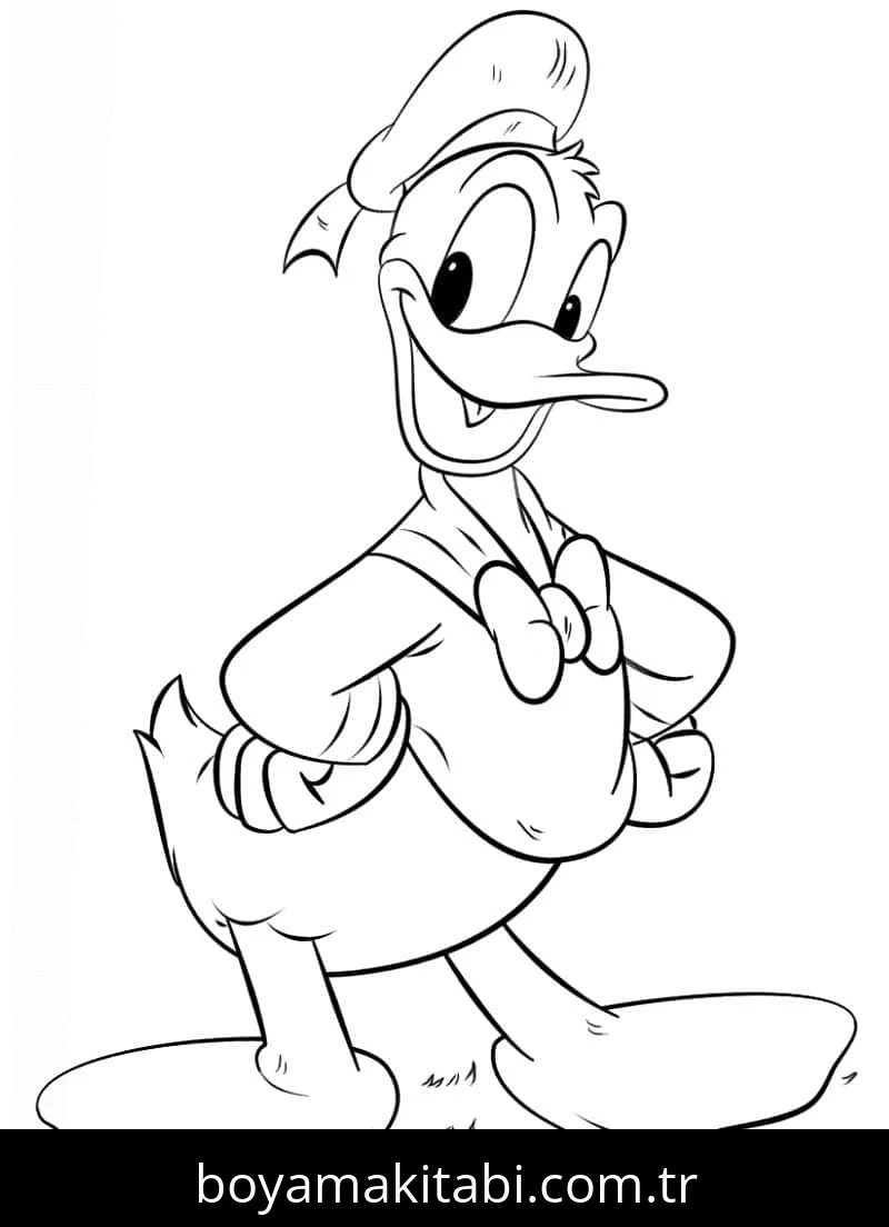 Donald Duck boyama sayfası – PDF indir, sevimli karakter
