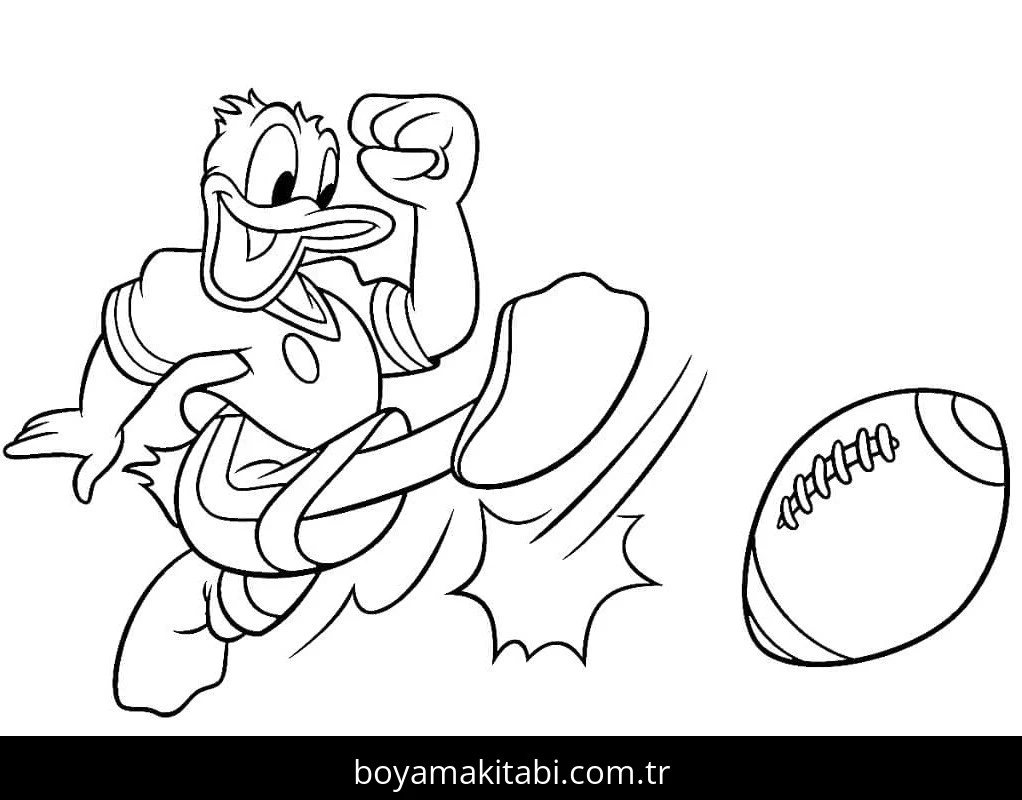 Donald Duck boyama sayfası – çocuklar için, çizgi film temalı