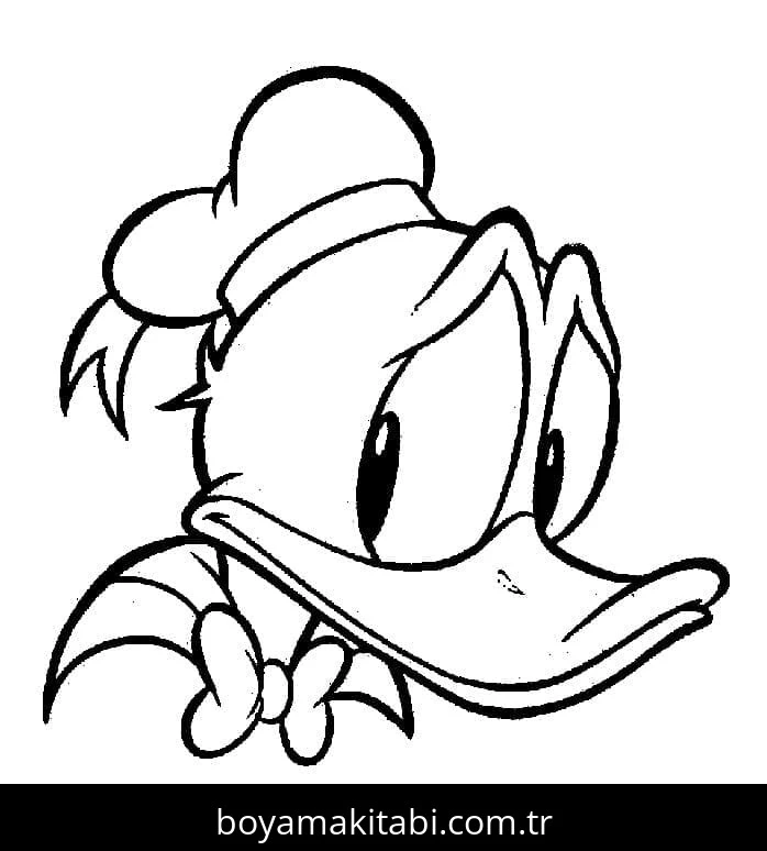 Donald Duck boyama sayfası – eğlenceli etkinlik, el becerilerini geliştirir