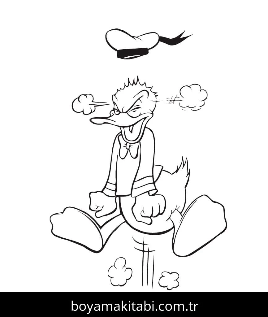 Donald Duck boyama sayfası – el becerilerini geliştirir, boyama çalışması