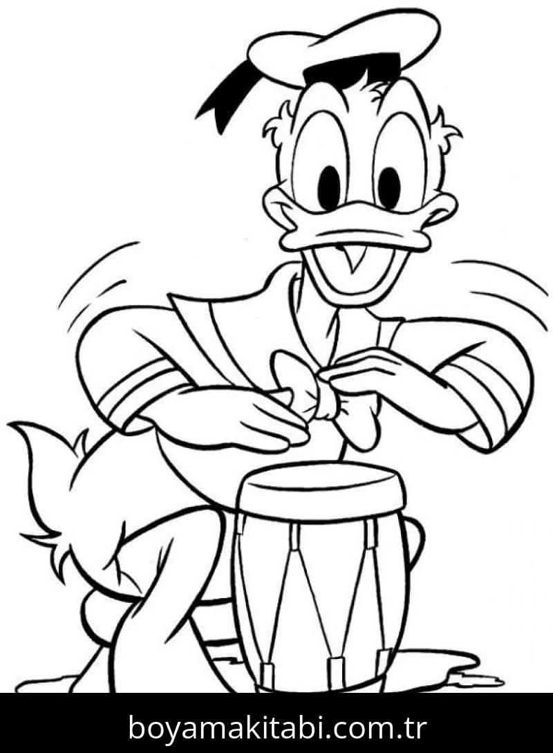 Donald Duck boyama sayfası – yaratıcılık, eğlenceli etkinlik