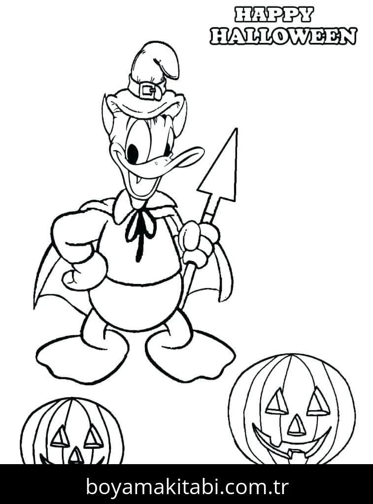 Donald Duck boyama sayfası – boyama çalışması, yaratıcılığı geliştirir