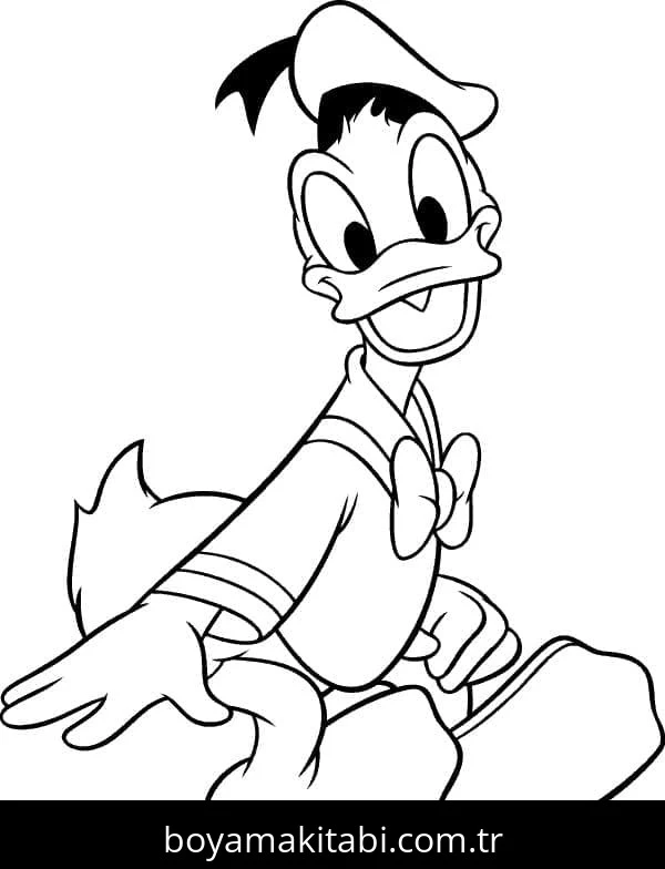 Donald Duck boyama sayfası – PDF indir, sevimli karakter